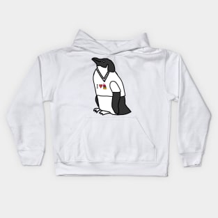 Penguin Wearing a T-Shirt Kids Hoodie